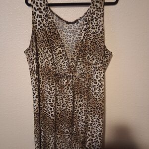 Notations Animal Print V-Neck Dress